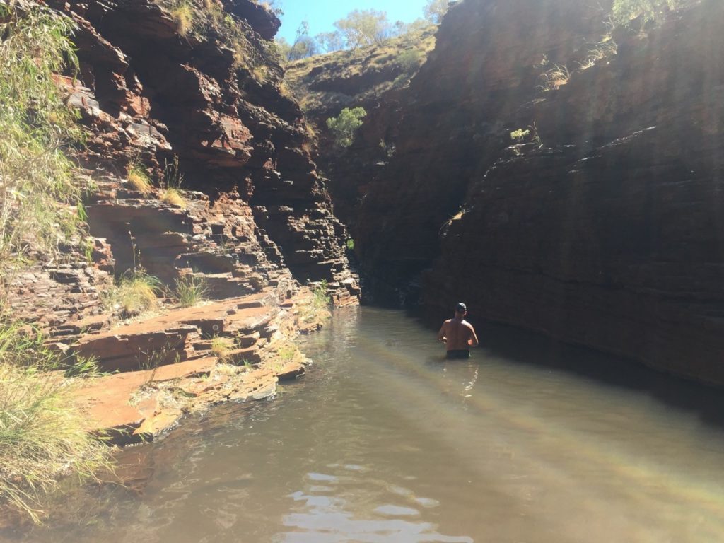 While we were going through the water on the base of the gorge, there were people opting for climbing along the ledges of the walls of the gorge a few meters up.