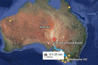 Melbourne to Wilpena Pound Map